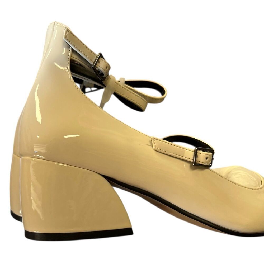 Lisa Vicky Winter White Patent PU Savvy Ankle Strap Pump 7 - Picture 4 of 5